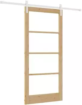 vidaXL ORKDAL Schiebet&uuml;r Kiefer massiv & Glas 93x202cm (3331923)