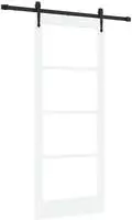 vidaXL Schiebet&uuml;r ORKDAL Wei&szlig; 83 x 202 cm Massivholz Kiefer und Glas