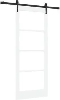 vidaXL ORKDAL Schiebet&uuml;r Wei&szlig; 83x202cm Massivholz Kiefer und Glas (3332446)