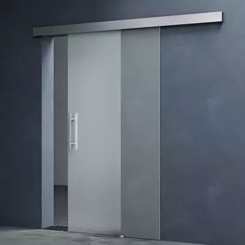 Mai & Mai Amalfi Glasschiebetür Vollsatiniert 90x215cm Stangengriff 8mm ESG (14H-900)