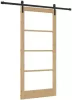 vidaXL Schiebet&uuml;r ORKDAL Nat&uuml;rlich und Schwarz 93 x 202 cm