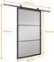 Inova Loftstyle Glasschiebetür Grauglas 900x2150mm, offene Laufschiene schwarz, beidseitiger Softclose