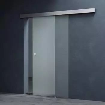 Mai & Mai Amalfi Glasschiebetür Vollsatiniert 90x215cm 8mm ESG Muschelgriff Softclose (12H-900)