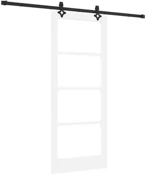 vidaXL Schiebetür weiß 83x202cm Massivholz Kiefer und Glas (3332306)