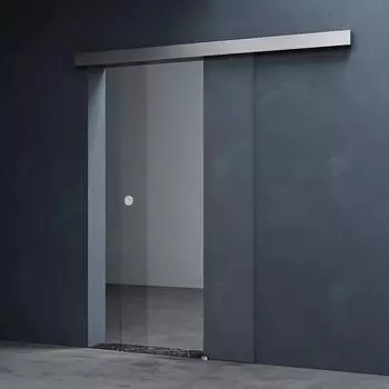 Mai & Mai Amalfi Glasschiebetür Klarglas 8mm ESG, Muschelgriff, Softclose, 90x205cm (AMA TS19-900)