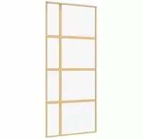 vidaXL Schiebet&uuml;r Golden 90x205 cm ESG-Klarglas und Aluminium