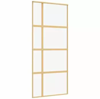vidaXL Schiebetür Golden 90x205cm, ESG-Klarglas, Aluminium (155191)
