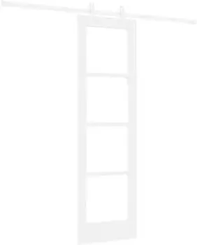 vidaXL Schiebet&uuml;r wei&szlig; 61x198,5cm Massivholz Kiefer und Glas (3332238)