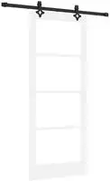 vidaXL Schiebet&uuml;r Wei&szlig; 83 x 202 cm Massivholz Kiefer und Glas