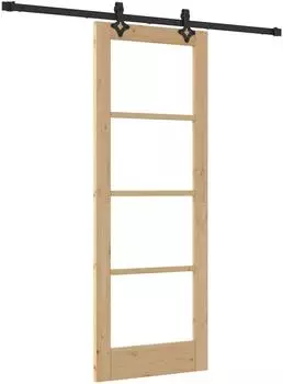 vidaXL Schiebet&uuml;r ORKDAL 73,5x198,5cm natur und schwarz (3332155)