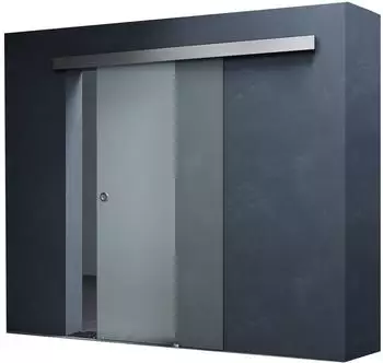 Mai & Mai Amalfi Glasschiebetür vollsatiniert, Muschelgriff, 77,5x205cm, 8mm ESG (AMA TS12-775)