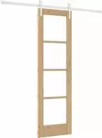 vidaXL Schiebet&uuml;r Natur 61 x 198,5 cm Massivholz Kiefer und Glas