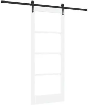 vidaXL ORKDAL Schiebetür weiß, Kiefernholz und Glas, 83x202cm