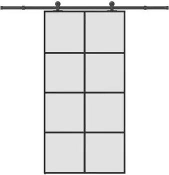 vidaXL Schiebetür mit Beschlag ESG-Glas & Aluminium 102,5x205cm (3332904)