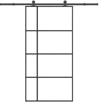vidaXL Schiebetür mit Beschlag ESG-Glas Aluminium 102,5x205cm (3332927)