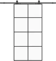 vidaXL Schiebet&uuml;r mit Beschlag Schwarz 102,5x205 cm ESG-Glas