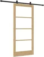 vidaXL Schiebet&uuml;r ORKDAL Nat&uuml;rlich und Schwarz 93 x 202 cm