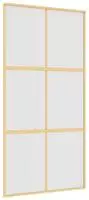 vidaXL Schiebet&uuml;r Golden 102,5x205 cm Matt ESG-Glas und Aluminium