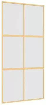 vidaXL Schiebet&uuml;r 102,5x205cm, mattiertes ESG-Glas, Aluminium, gold (155159)