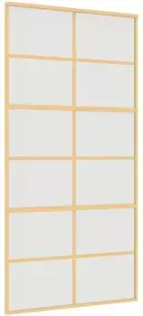 vidaXL Schiebet&uuml;r 102,5x205cm, mattiertes ESG-Glas, Aluminium gold (155171)