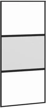 vidaXL Schiebetür 102,5x205cm Hartglas und Aluminium, schwarz (155203)