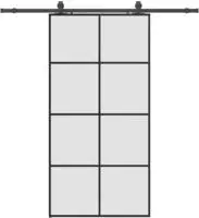 vidaXL Schiebet&uuml;r mit Beschlag Schwarz 102,5x205 cm ESG-Glas