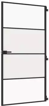 vidaXL Innent&uuml;r schlank, schwarz, Hartglas & Aluminium, 102,5x201,5 cm (155122)