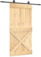 vidaXL Schiebet&uuml;r 100 x 210 cm Massivkiefer (Unbehandelt)
