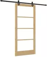 vidaXL Schiebet&uuml;r Natur 93 x 202 cm Massivholz Kiefer und Glas