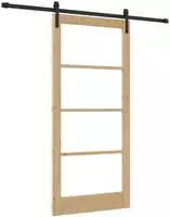 vidaXL Schiebet&uuml;r ORKDAL Nat&uuml;rlich und Schwarz 93 x 202 cm