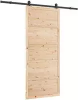 vidaXL Schiebet&uuml;r 100 x 208 cm Massives Kiefernholz Natur