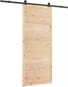vidaXL Schiebet&uuml;r Massivholz Kiefer natur 100x208cm (3445611)