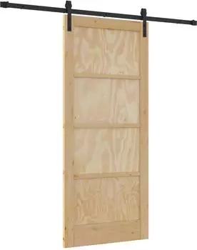 vidaXL Schiebet&uuml;r natur und schwarz 86x198,5cm (3445411)