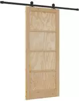 vidaXL Schiebet&uuml;r Nat&uuml;rlich und Schwarz 86 x 198,5 cm