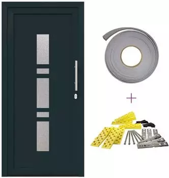 vidaXL Haust&uuml;r PVC anthrazit 98x208cm (3445701)