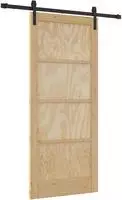 vidaXL Schiebet&uuml;r Natur 86 x 198,5 cm Massives Kiefernholz