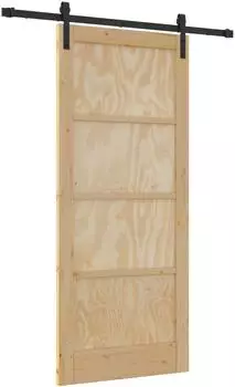 vidaXL Schiebetür Natur massives Kiefernholz 86x198,5cm (3445438)