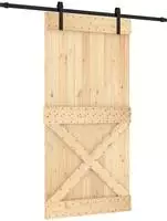 vidaXL Schiebet&uuml;r 100 x 210 cm Massivkiefer (Unbehandelt)