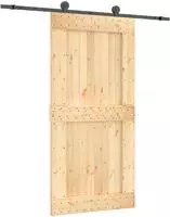vidaXL Schiebet&uuml;r 100 x 210 cm Massivkiefer (Unbehandelt)