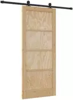 vidaXL Schiebet&uuml;r Nat&uuml;rlich und Schwarz 86 x 198,5 cm