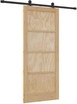 vidaXL Schiebetür natur und schwarz 86x198,5cm (3445456)
