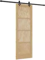 vidaXL Schiebet&uuml;r Nat&uuml;rlich und Schwarz 73,5 x 211 cm