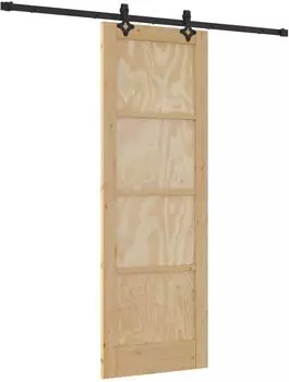 vidaXL Schiebetür natur und schwarz 73,5x211cm (3445513)