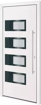 vidaXL Haustür weiß 100x210cm Aluminium und PVC (3157063)