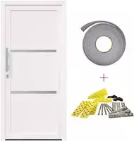 vidaXL Vordert&uuml;r 98 x 208 cm PVC Wei&szlig;