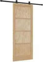 vidaXL Schiebet&uuml;r Nat&uuml;rlich und Schwarz 86 x 211 cm