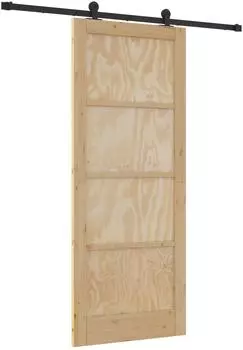 vidaXL Schiebet&uuml;r natur und schwarz 86x211cm (3445457)