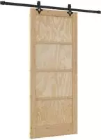 vidaXL Schiebet&uuml;r Nat&uuml;rlich und Schwarz 86 x 198,5 cm