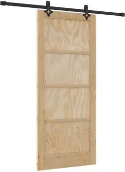 vidaXL Schiebet&uuml;r natur und schwarz 86x198,5cm (3445510)