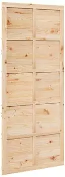 vidaXL Scheunent&uuml;r Massives Kiefernholz, natur, 100x2,5x208cm